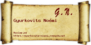 Gyurkovits Noémi névjegykártya