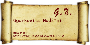 Gyurkovits Noémi névjegykártya
